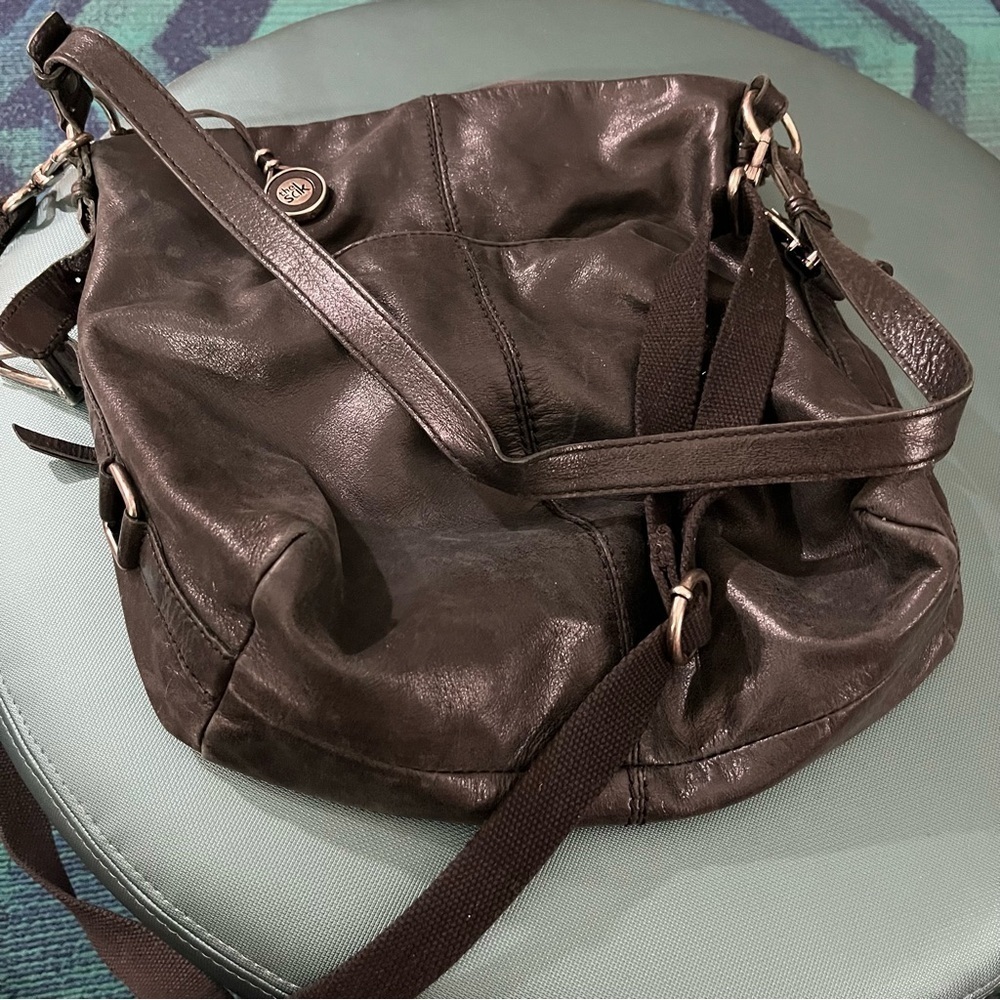 The Sak Leather Convertible Crossbody Purse bag black vintage retro - Picture 6 of 8
